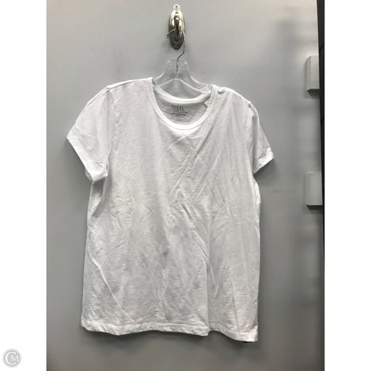 Top Short Sleeve Basic By Time And Tru In White, Size: L