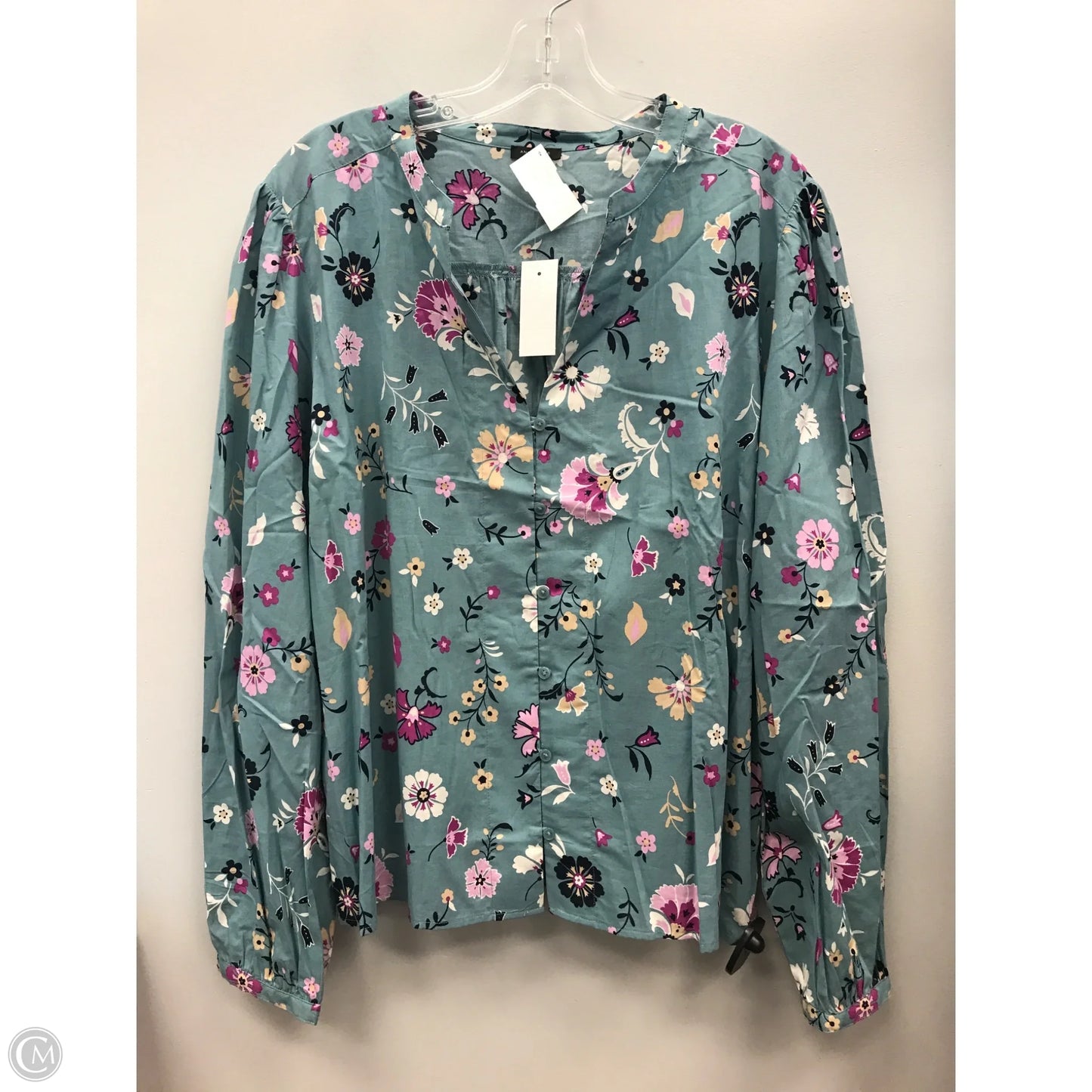 Top Long Sleeve By Ann Taylor In Floral Print, Size: Xl