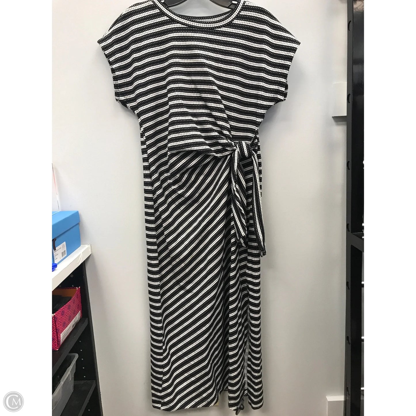 Dress Casual Midi By Loft In Striped Pattern, Size: S