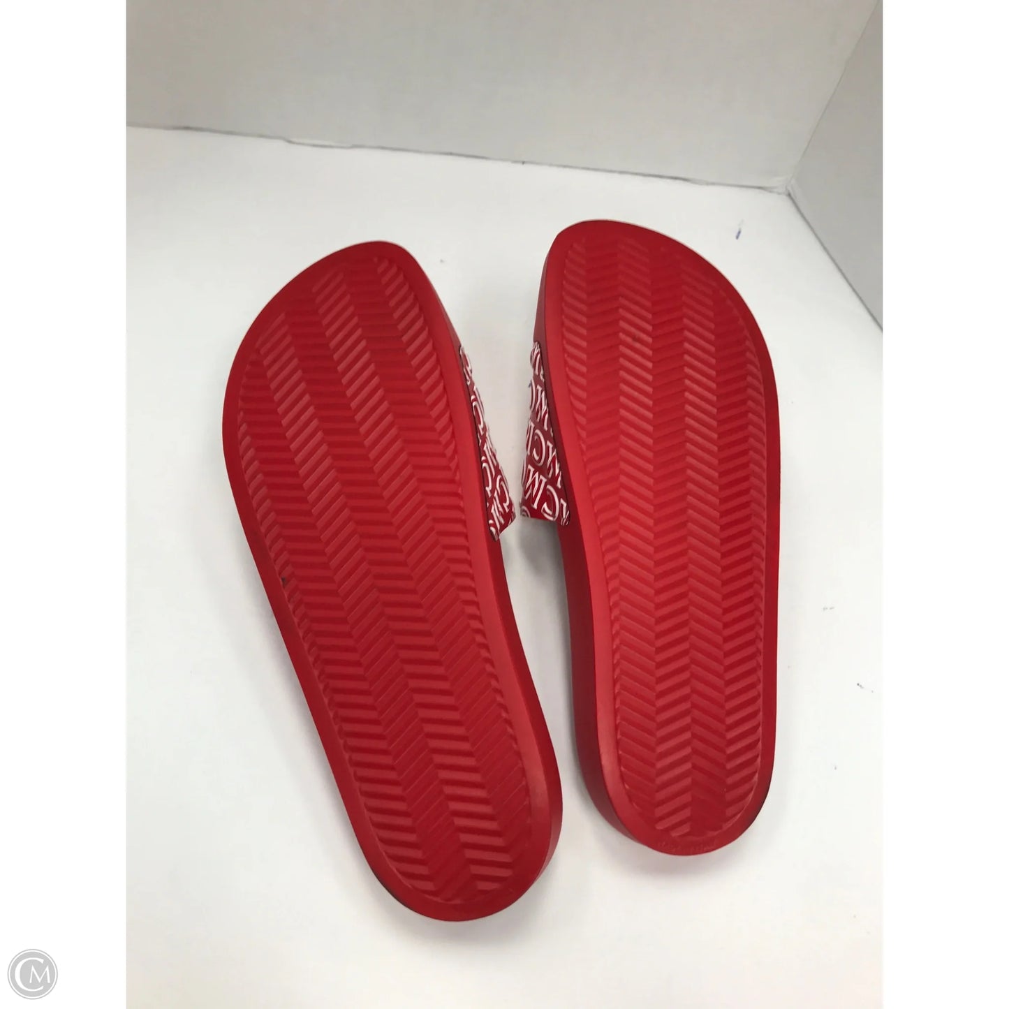 Sandals Luxury Designer By Mcm In Red, Size: 9