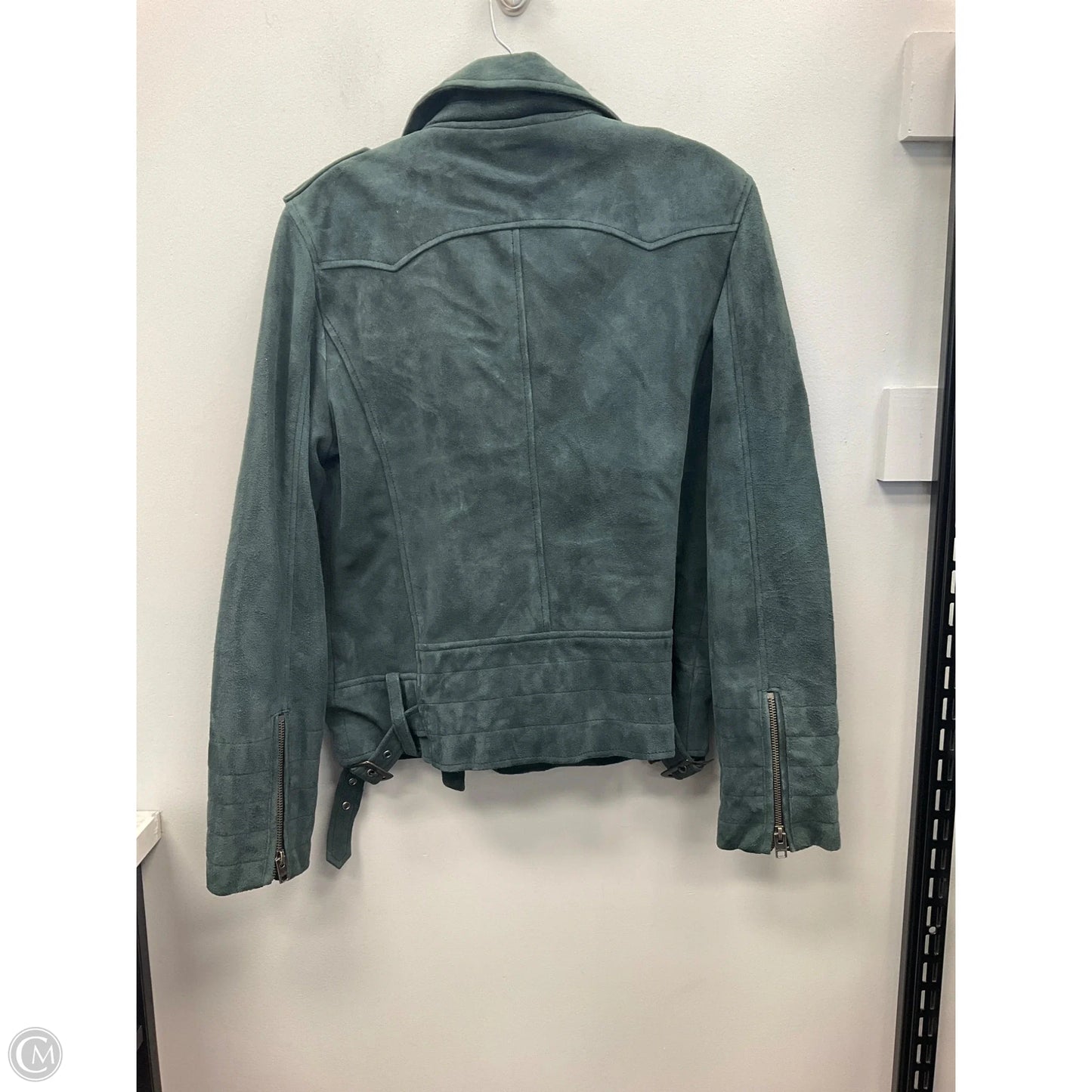 Jacket Moto Leather By Lucky Brand In Teal, Size: M
