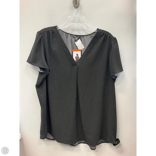 Top Short Sleeve By Hilary Radley In Polkadot Pattern, Size: Xxl