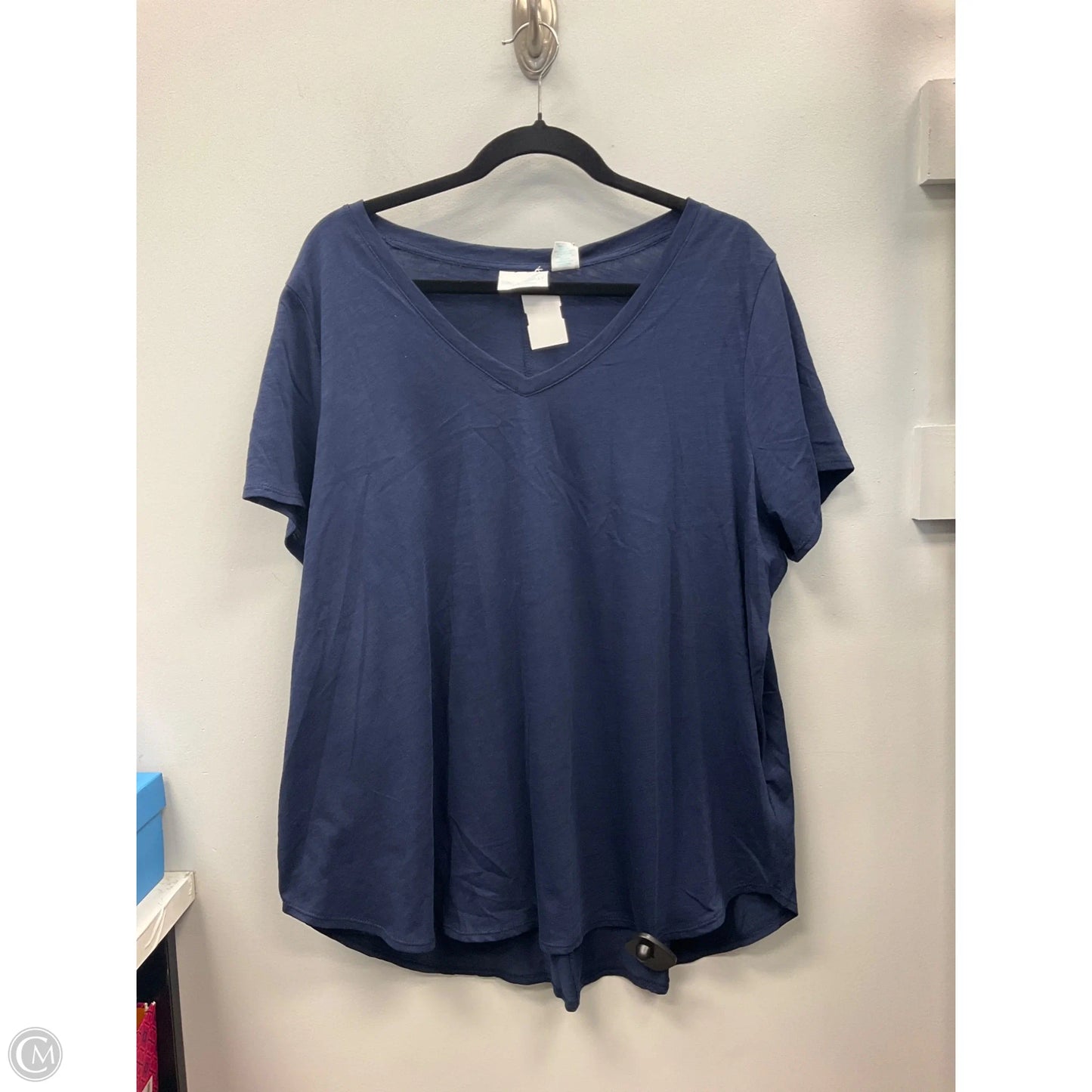 Top Short Sleeve By Cynthia Rowley In Navy, Size: 2x