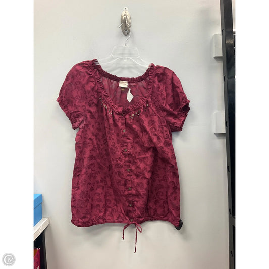Top Short Sleeve By Sonoma In Maroon, Size: L