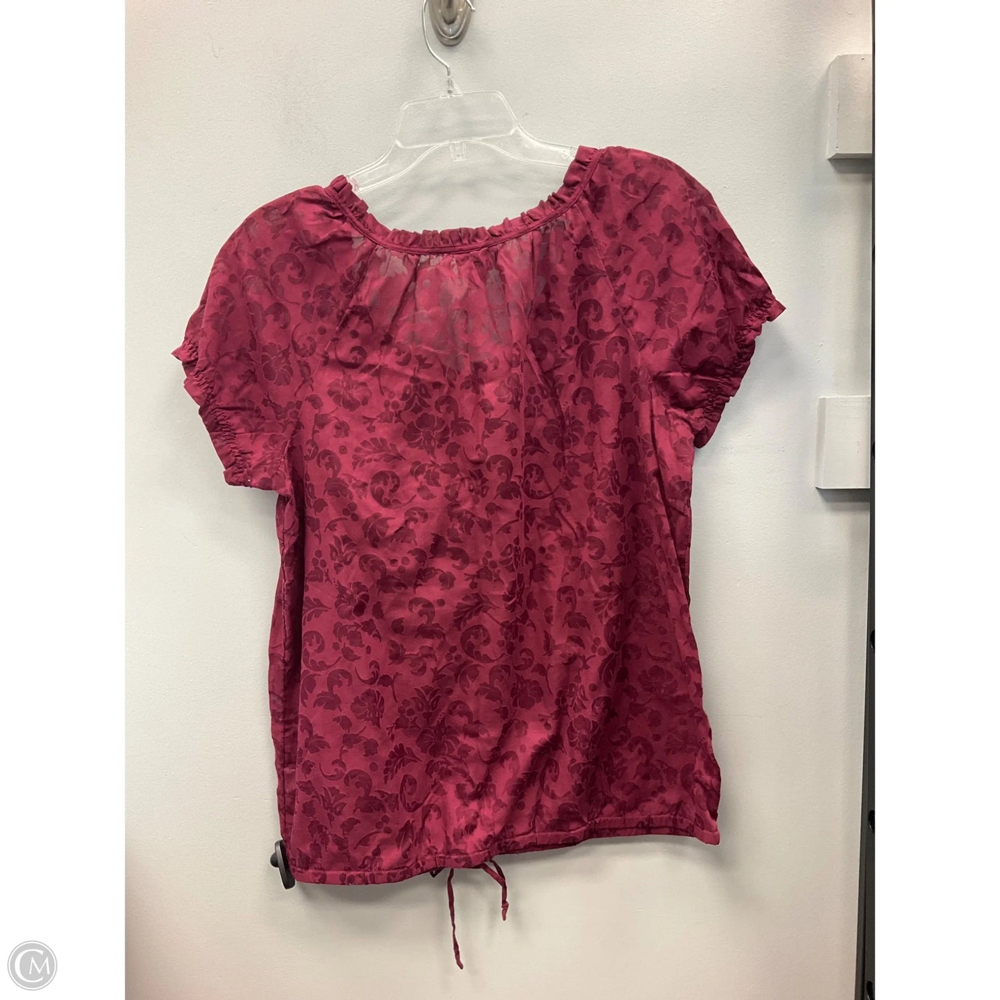 Top Short Sleeve By Sonoma In Maroon, Size: L