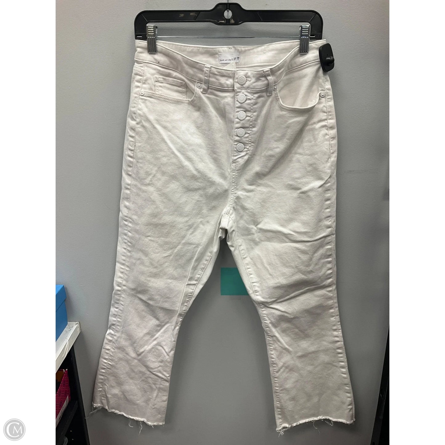 Jeans Cropped By Loft In White, Size: 10