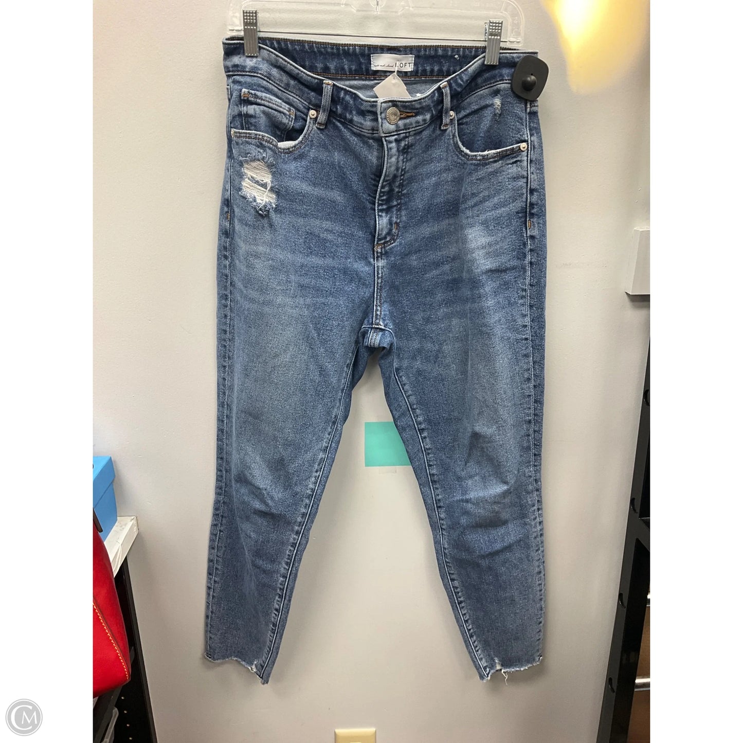 Jeans Skinny By Loft In Blue Denim, Size: 10