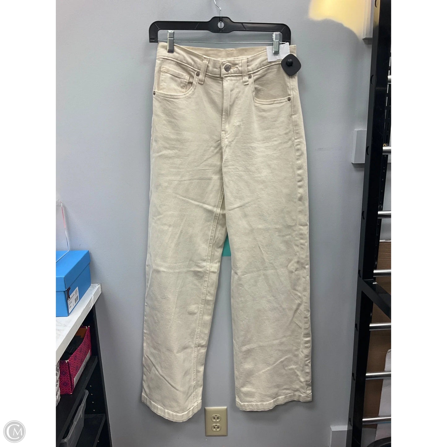 Jeans Wide Leg By Gap In Cream, Size: 2