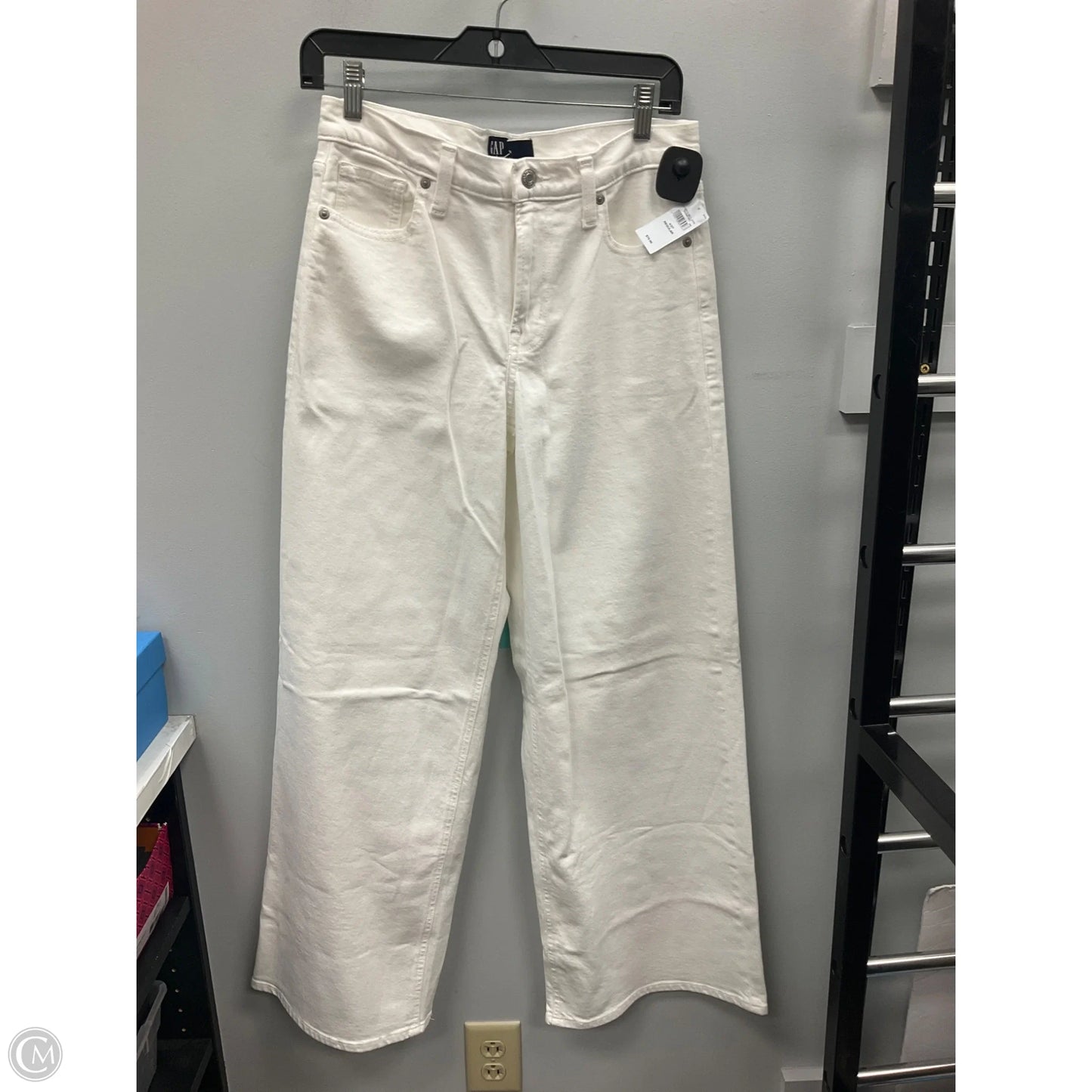 Jeans Wide Leg By Gap In White, Size: 4
