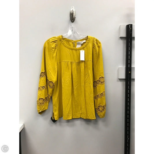 Top Long Sleeve By Loft In Yellow, Size: Xs