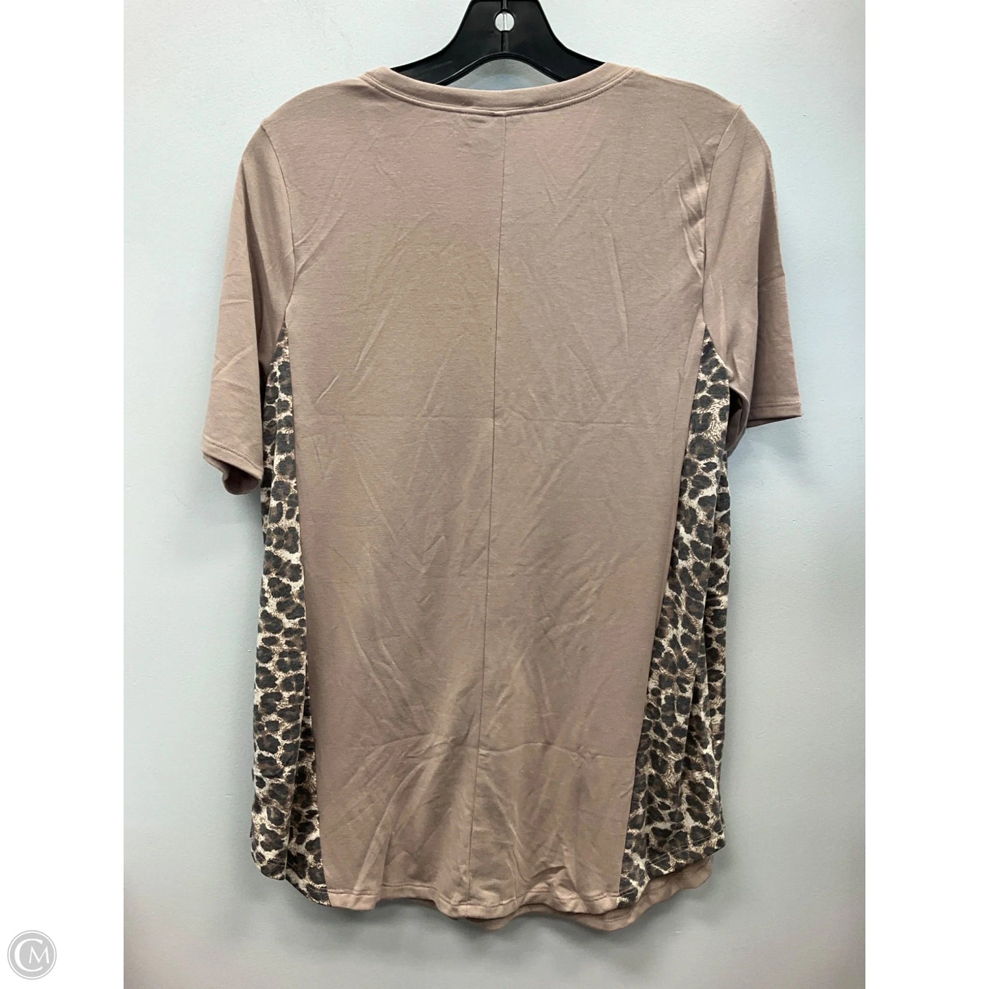 Top Short Sleeve By Zenana In Tan, Size: S