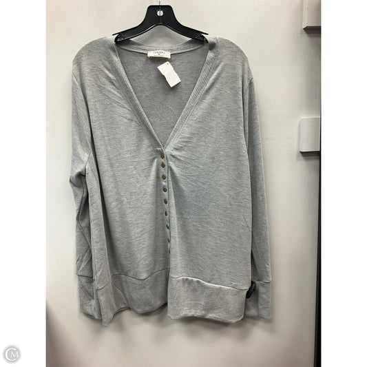 Sweater Cardigan By Zenana Outfitters In Grey, Size: 3x