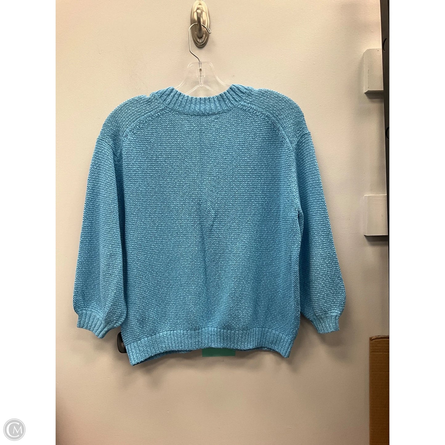 Sweater Cardigan By Loft In Blue, Size: M