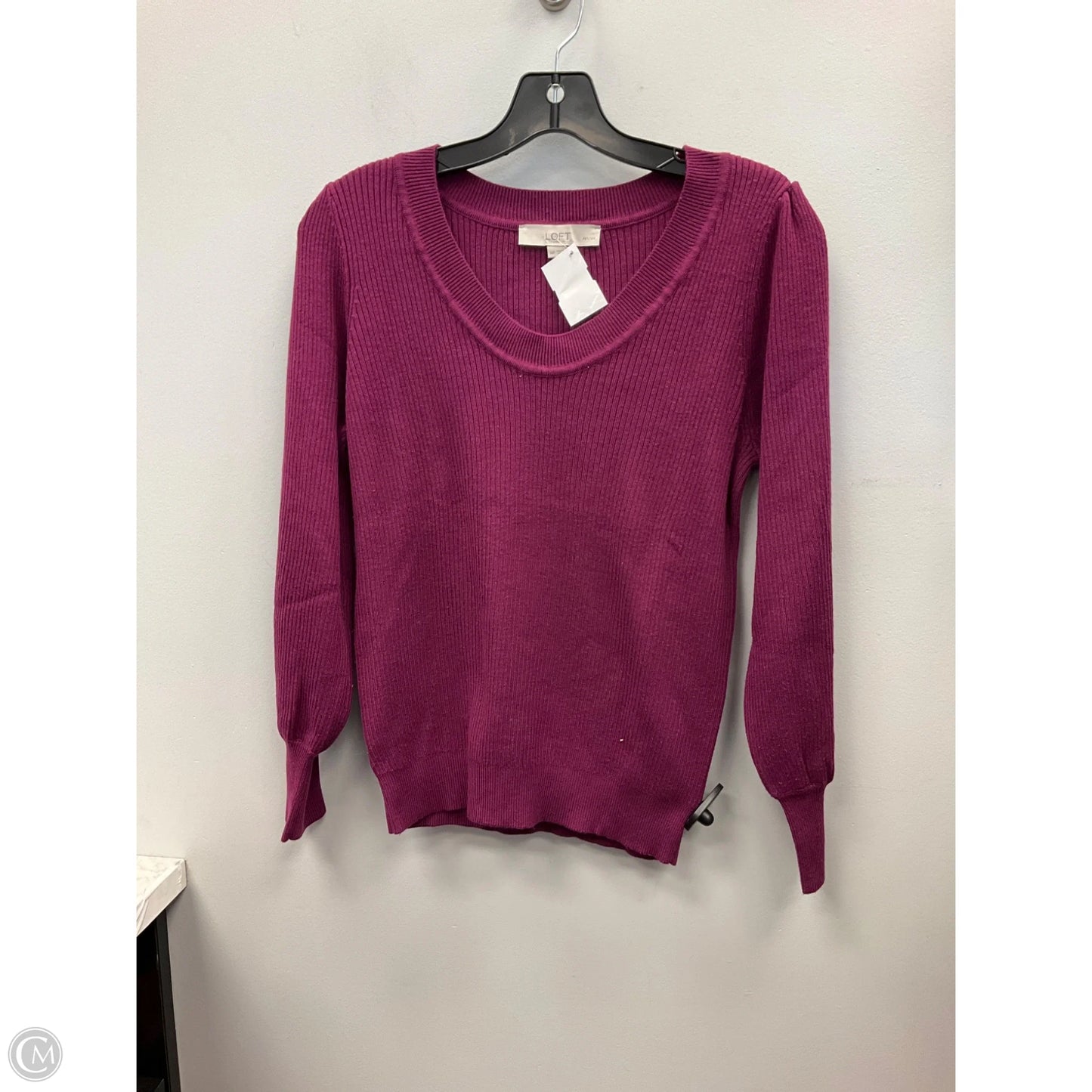 Top Long Sleeve By Loft In Maroon, Size: Mp