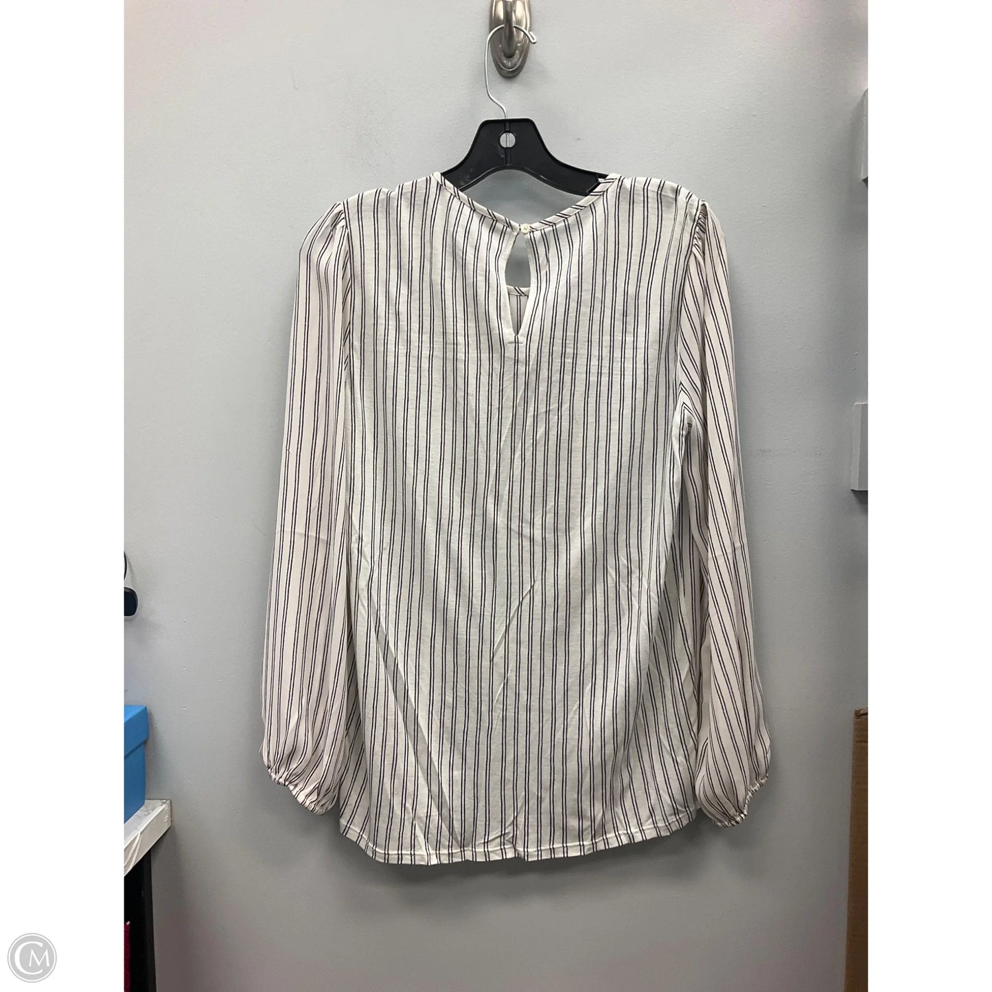 Top Long Sleeve By Loft In Striped Pattern, Size: S