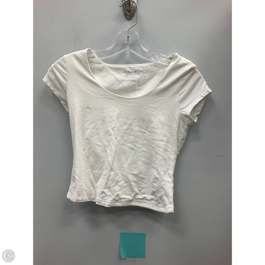 Top Short Sleeve By Pink Rose In White, Size: M