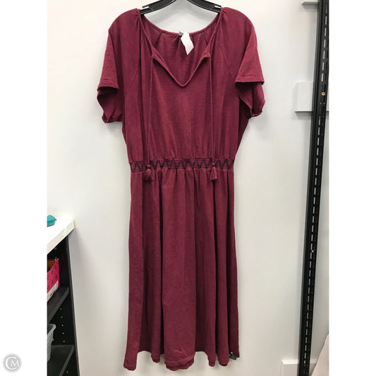 Dress Casual Midi By Old Navy In Maroon, Size: Large
