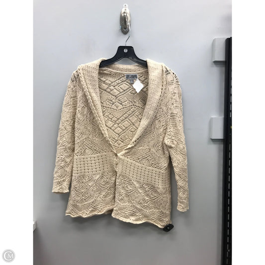 Sweater Cardigan By Jm Collections In Beige, Size: M