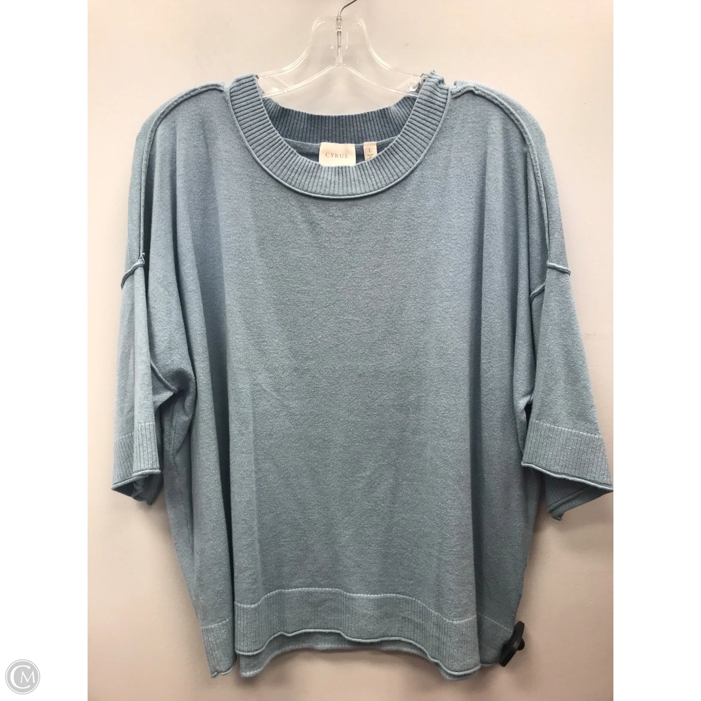 Sweater Short Sleeve By Cyrus In Blue, Size: L