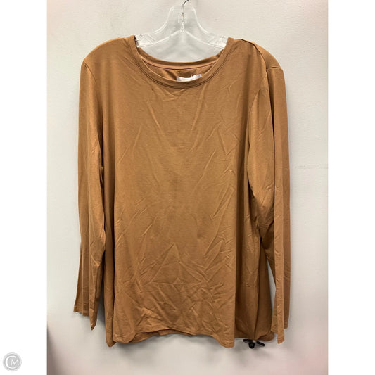 Top Long Sleeve By Chicos In Brown, Size: Xl
