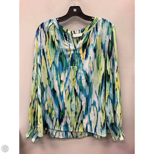 Top Long Sleeve By Belle By Kim Gravel In Multi-colored, Size: L