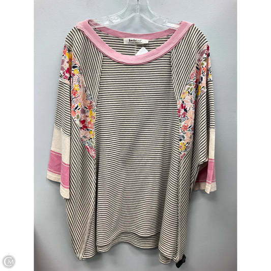 Top 3/4 Sleeve By Three Bird Nest In Striped Pattern, Size: L