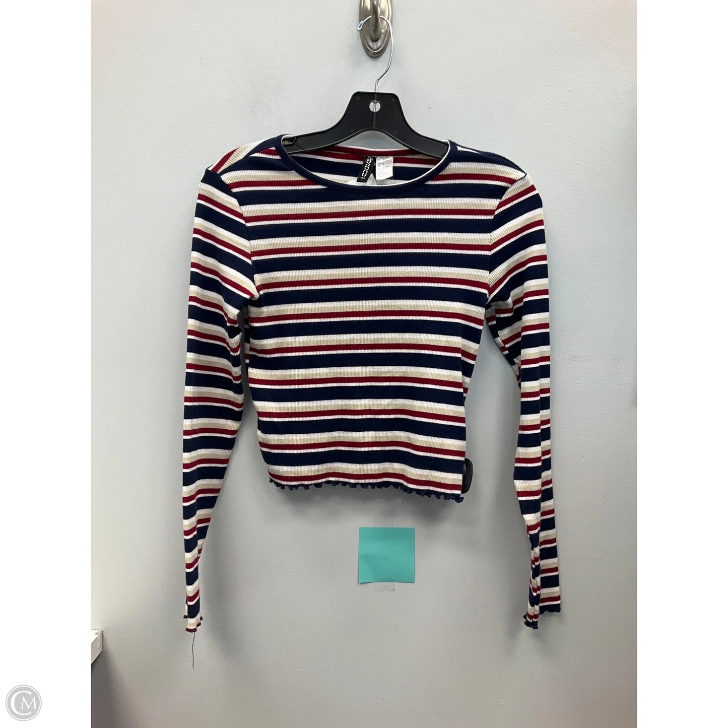 Top Long Sleeve By Divided In Striped Pattern, Size: S