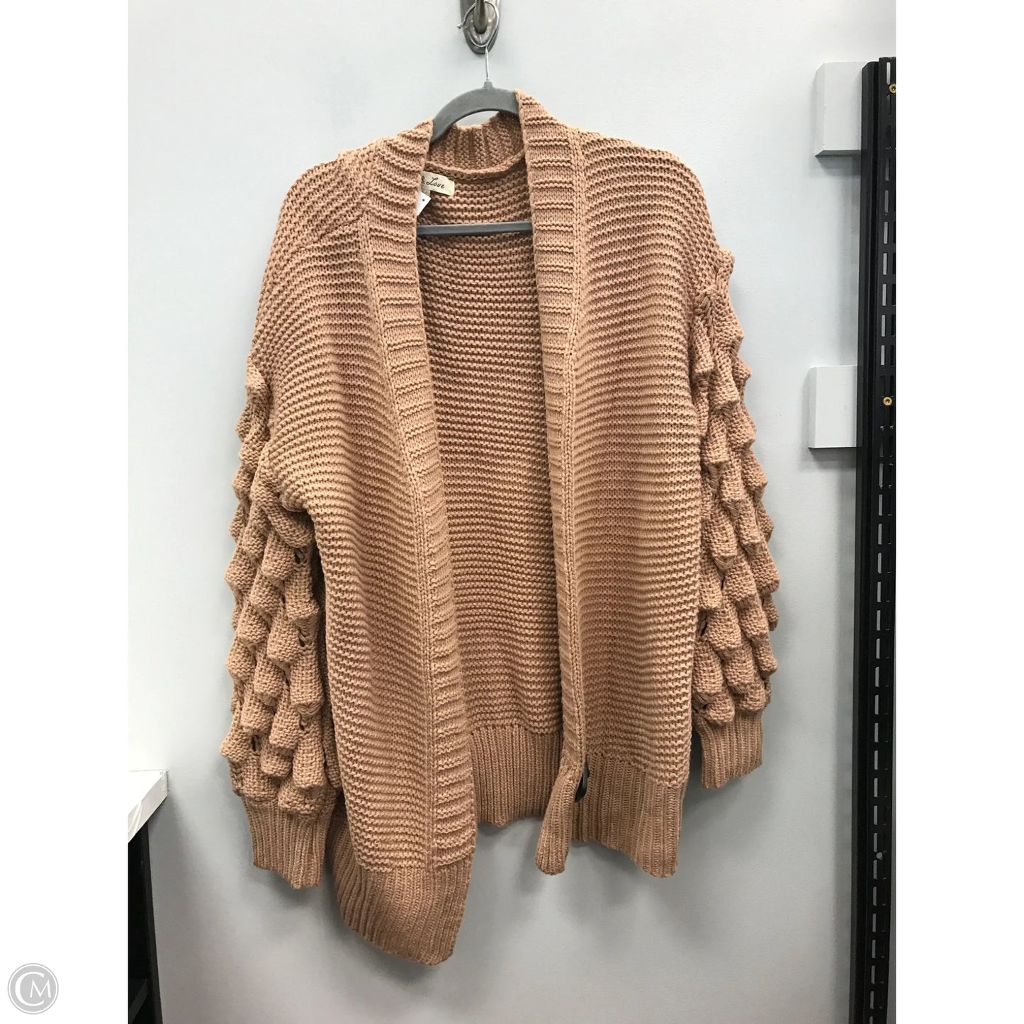 Sweater Cardigan By Vine & Love In Tan, Size: L