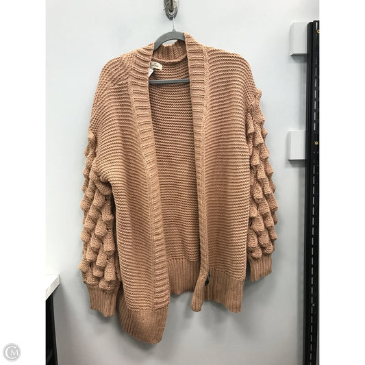 Sweater Cardigan By Vine & Love In Tan, Size: L