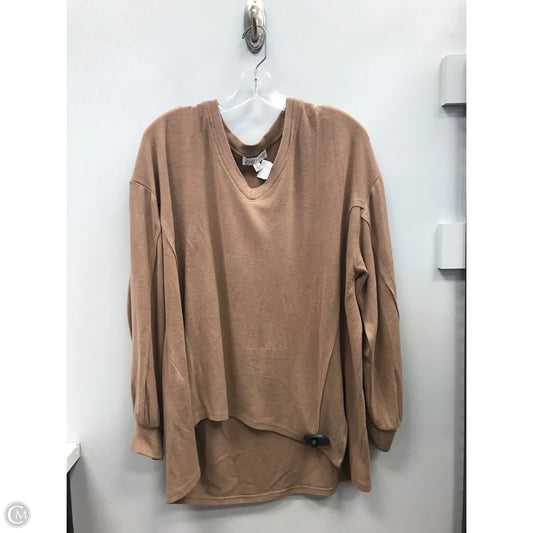 Top Long Sleeve By She + Sky In Tan, Size: L