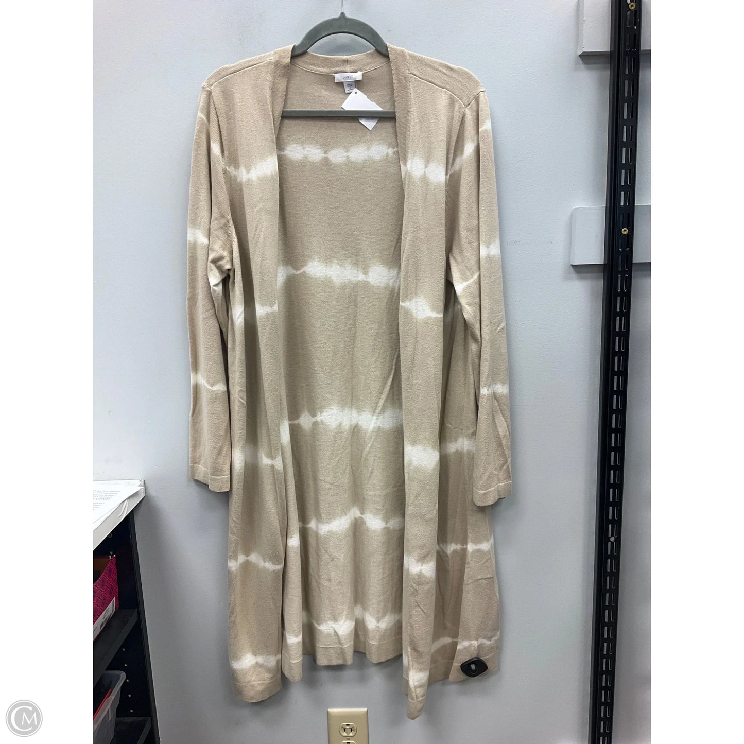 Sweater Cardigan By Pure Jill In Tan, Size: M
