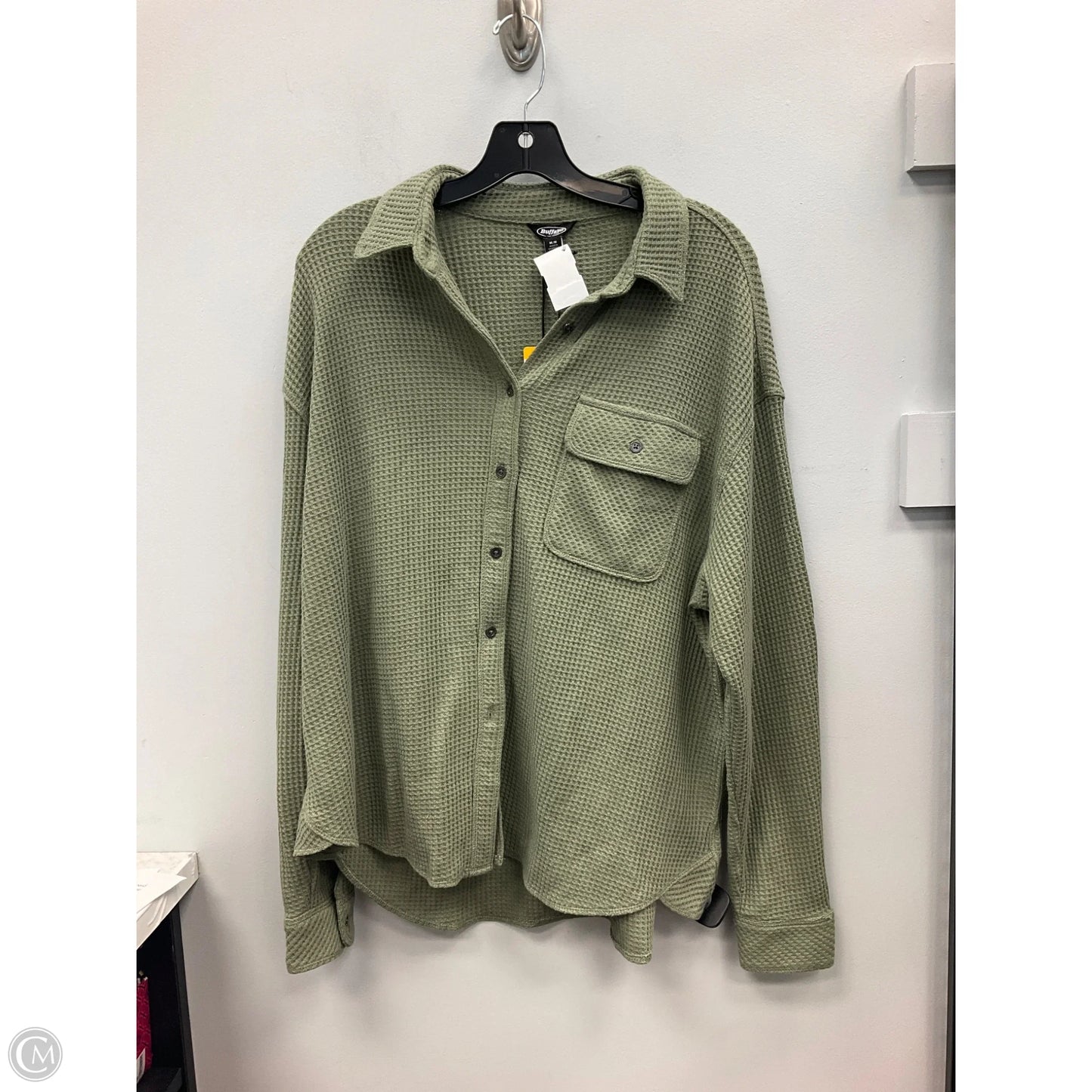Top Long Sleeve By Cmc In Green, Size: M