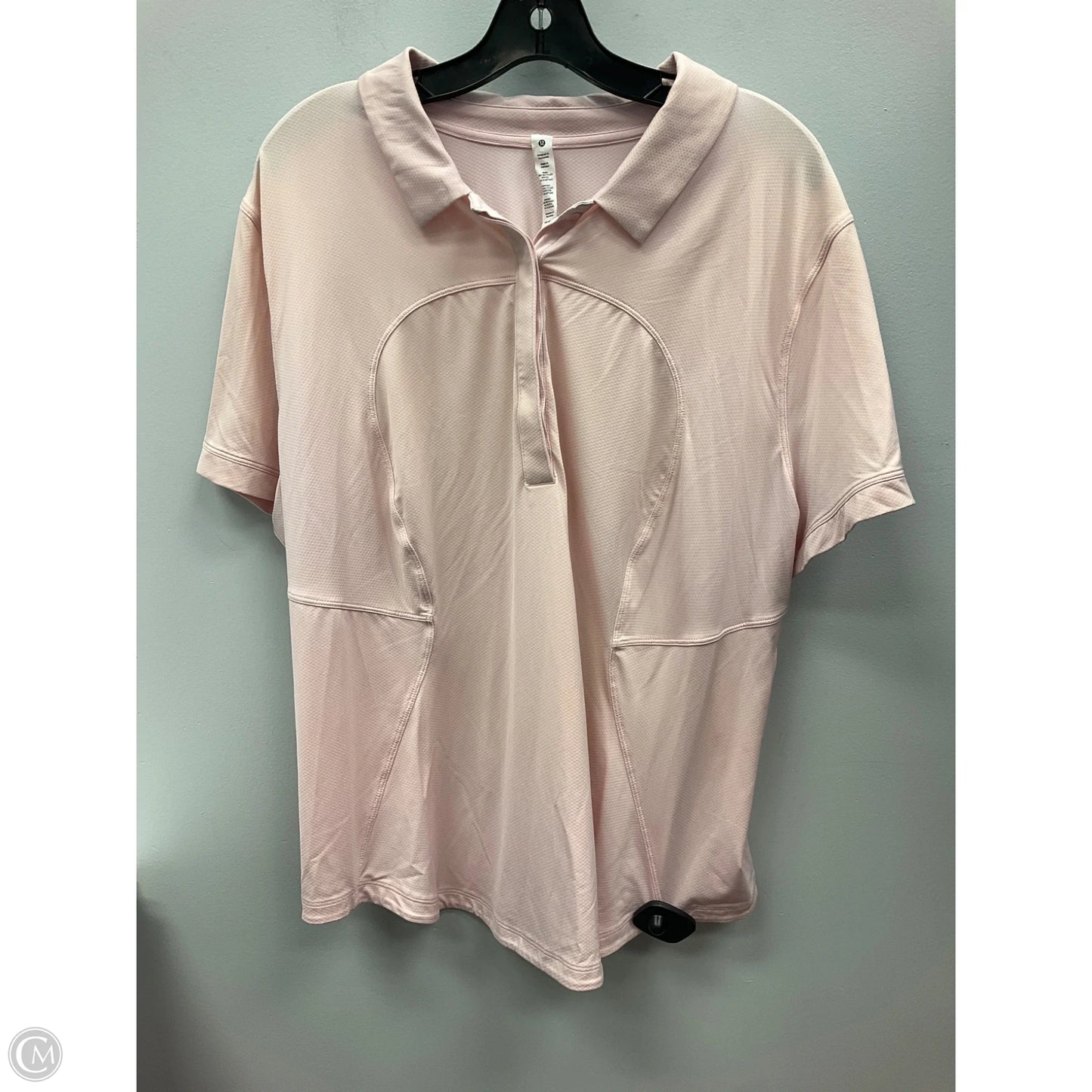 Athletic Top Short Sleeve By Lululemon In Pink, Size: 20