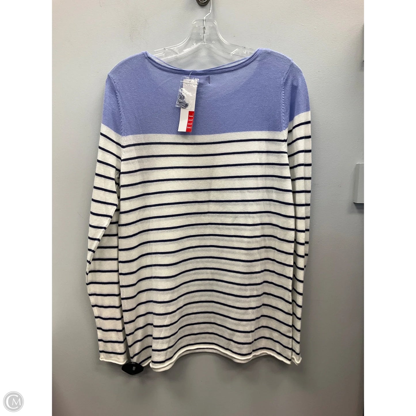 Top Long Sleeve By Elle In Striped Pattern, Size: L
