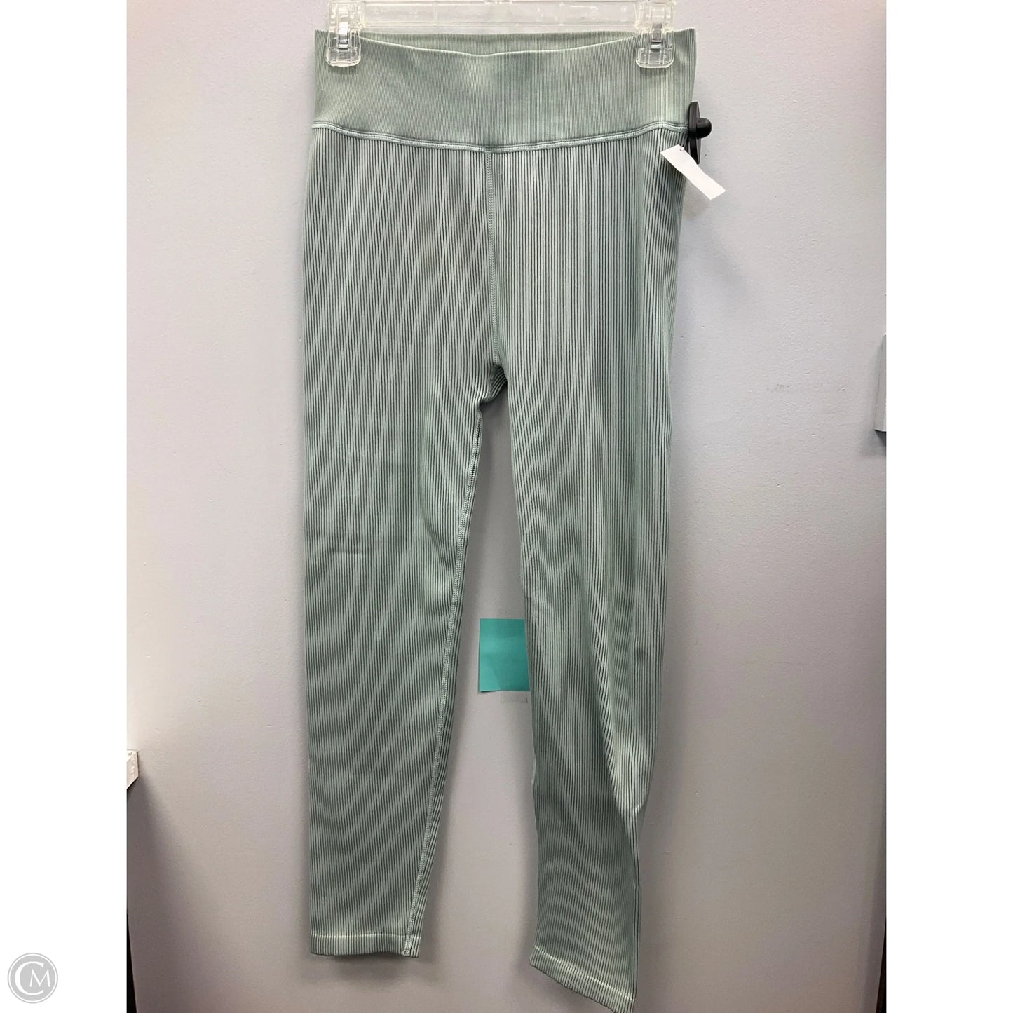Athletic Leggings By Calvin Klein In Green, Size: L