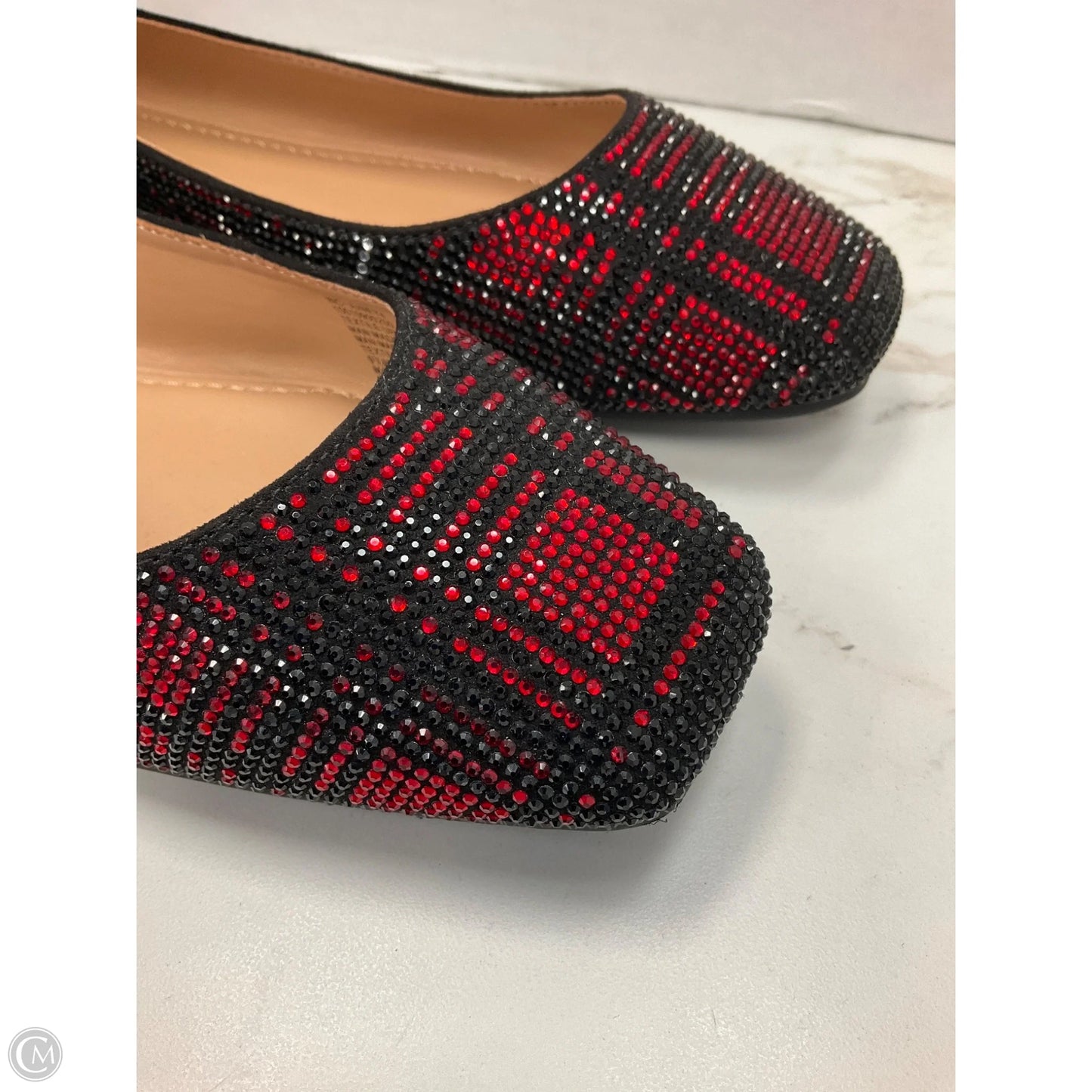 Shoes Flats By Inc In Black & Red, Size: 9.5