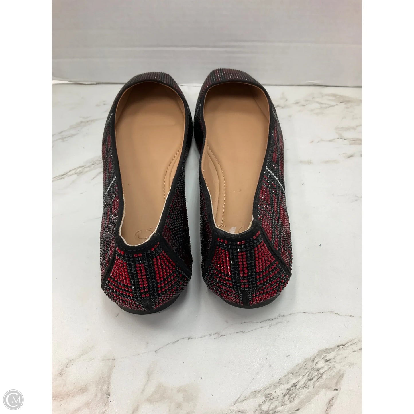 Shoes Flats By Inc In Black & Red, Size: 9.5