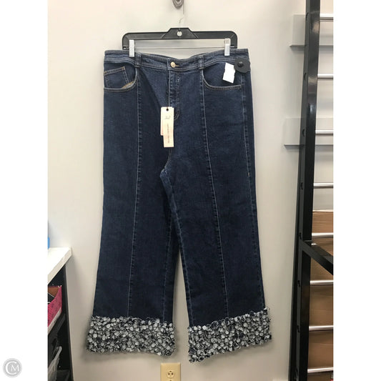 Jeans Wide Leg By Cinq A Sept In Blue Denim, Size: 16
