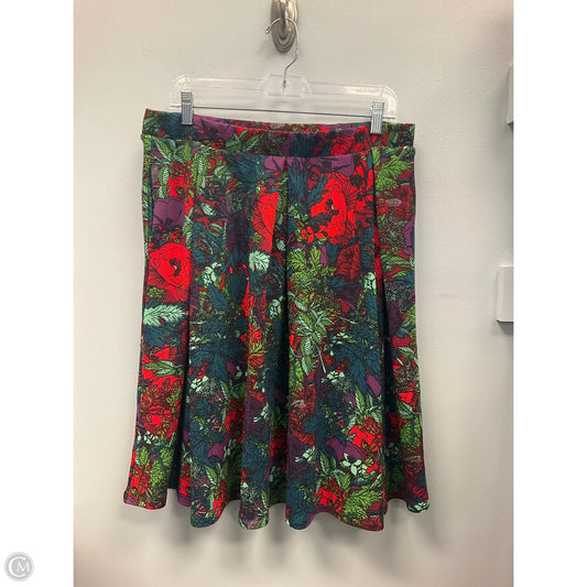 Skirt Midi By Lularoe In Floral Print, Size: L