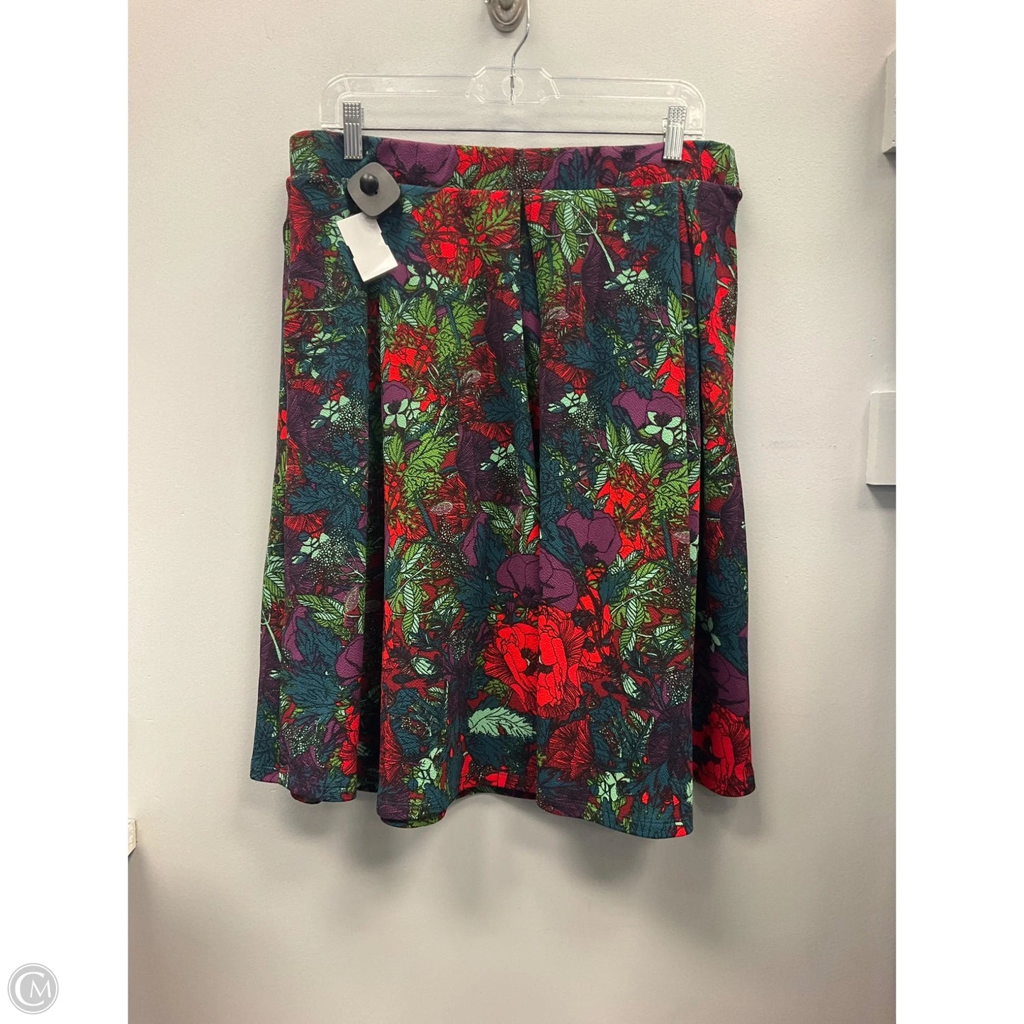 Skirt Midi By Lularoe In Floral Print, Size: L