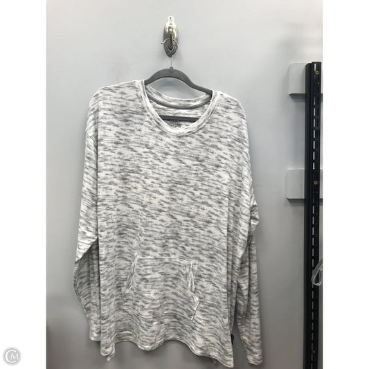 Top Long Sleeve By Cuddl Duds In Grey & White, Size: Xxl