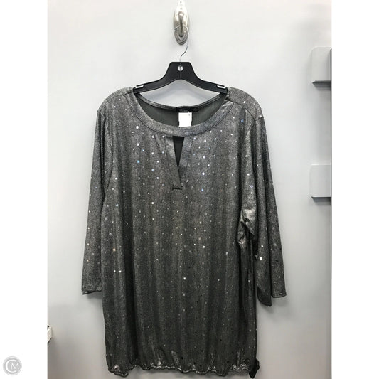 Top 3/4 Sleeve By Cure In Silver, Size: 3x