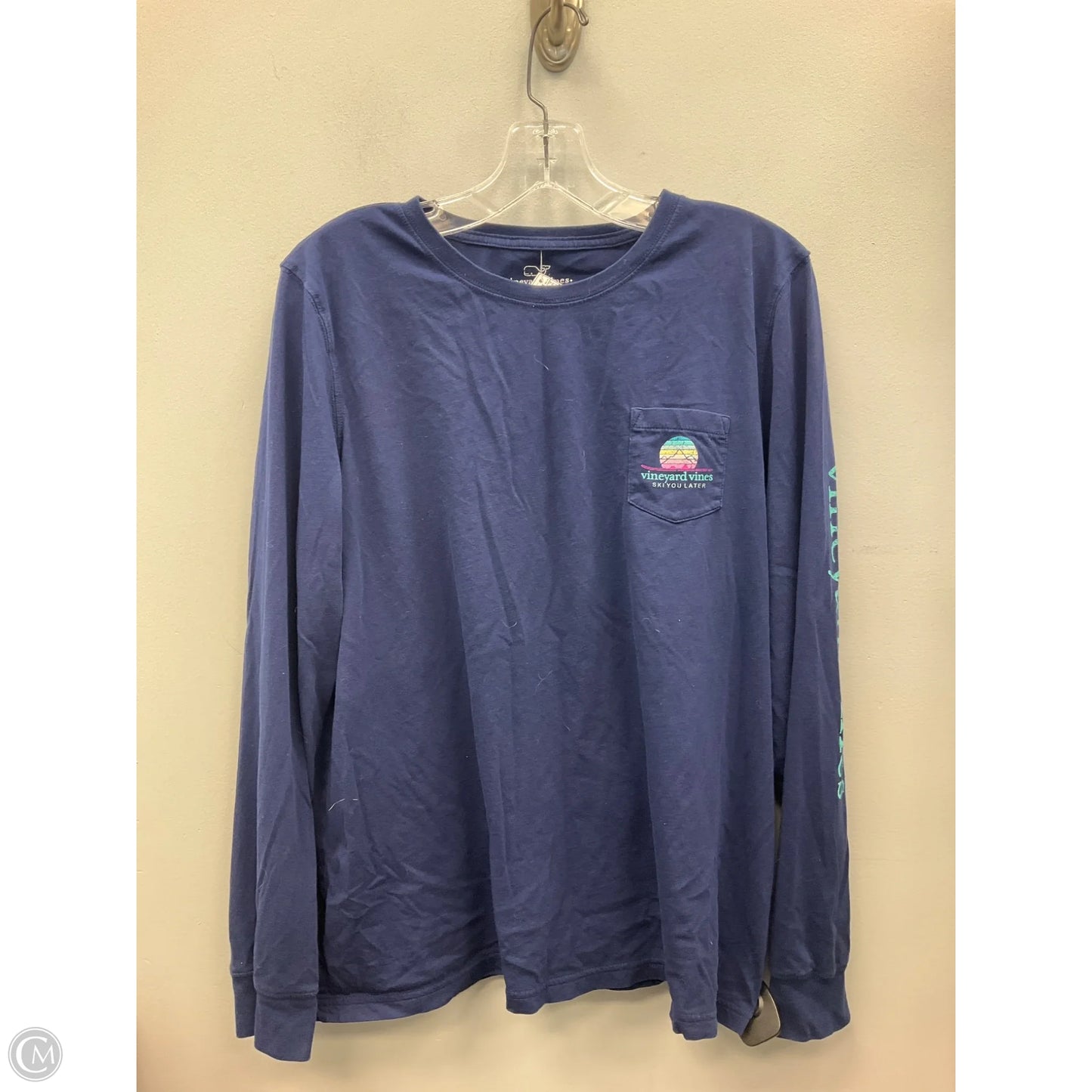 Top Long Sleeve By Vineyard Vines In Navy, Size: Xl