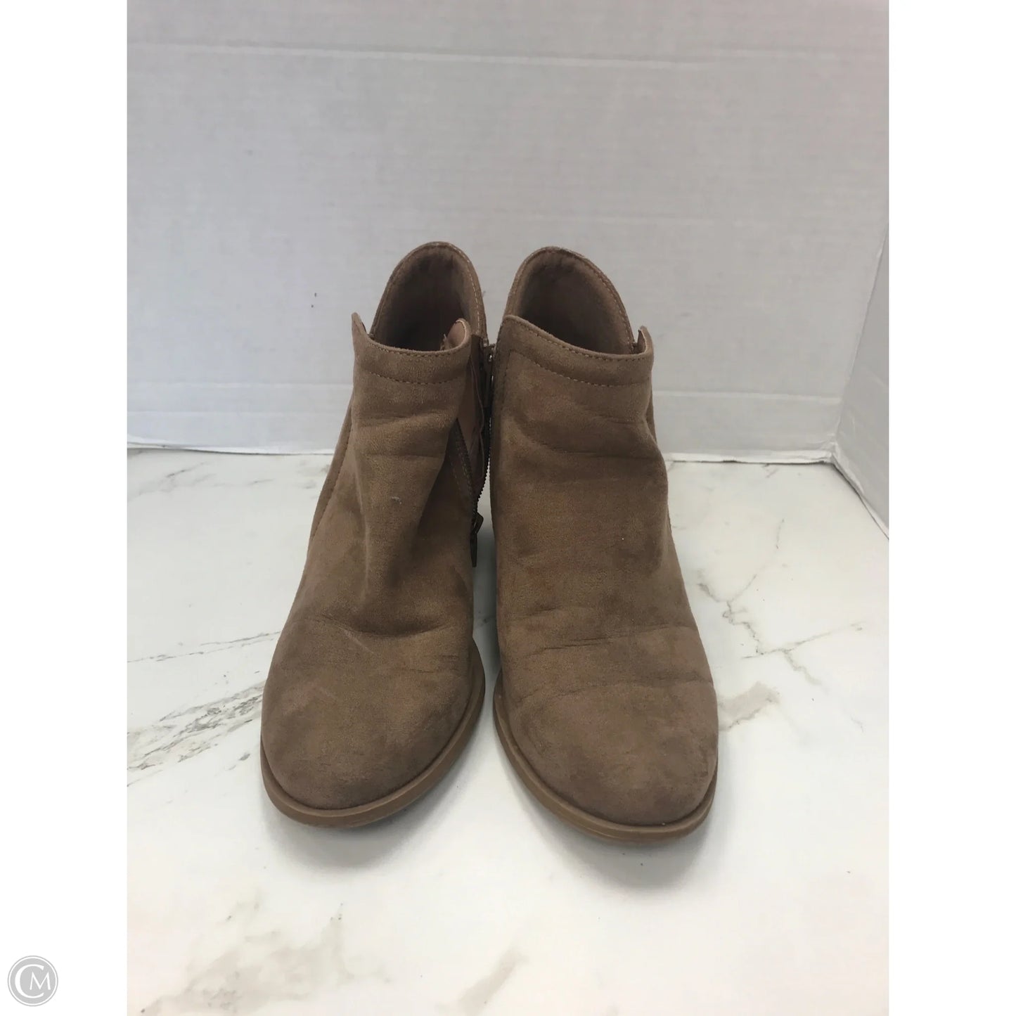 Boots Ankle Heels By Madden Girl In Tan, Size: 7.5