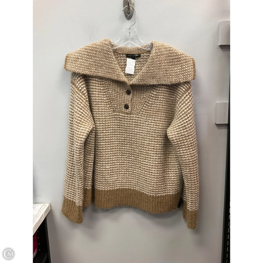 Sweater By Banana Republic In Tan & White, Size: L
