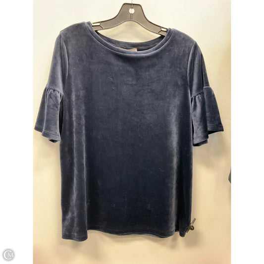 Top Short Sleeve By Loft In Navy, Size: M