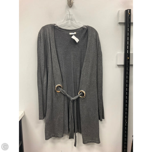 Sweater Cardigan By Clothes Mentor In Grey, Size: L