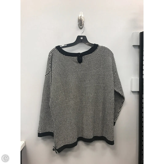 Sweater By Talbots In Black & White, Size: L