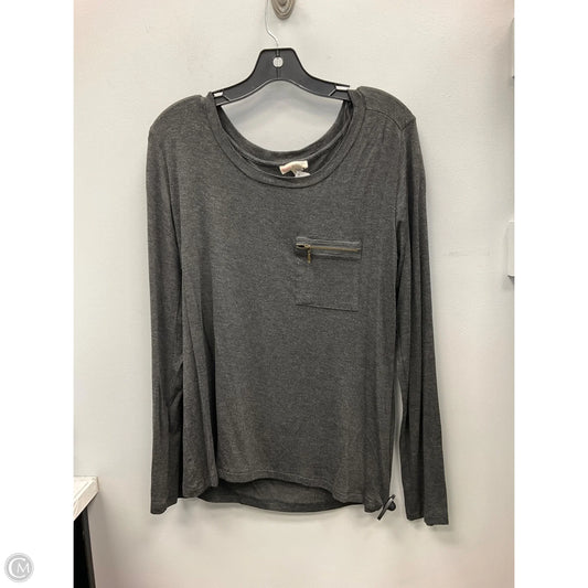 Top Long Sleeve By Zenana Outfitters In Grey, Size: L