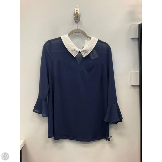 Top 3/4 Sleeve By Faith And Joy In Navy, Size: M